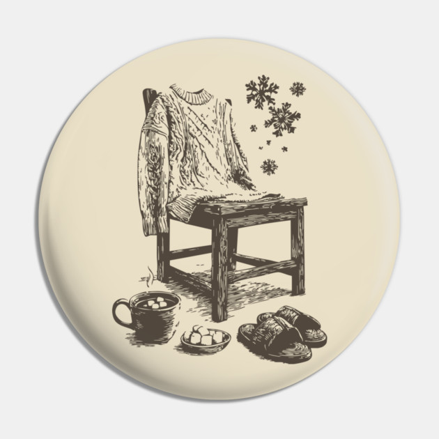 Winter Snowflake Sweater and Coffee Pin by TuncGK