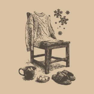 Winter Snowflake Sweater and Coffee T-Shirt