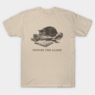 Snooze the Alarm Sleeping Cat T-Shirt