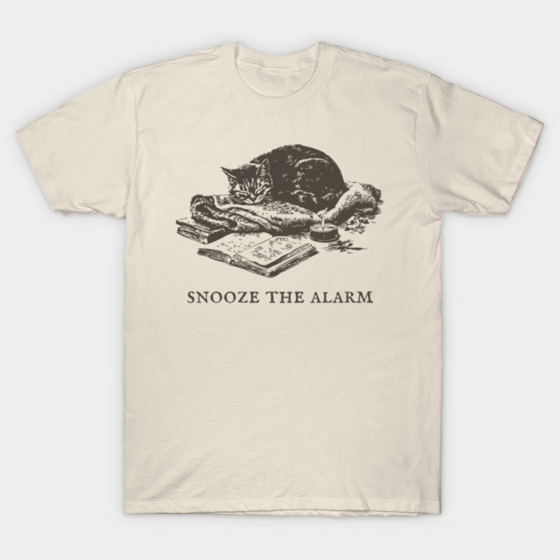 Snooze the Alarm Sleeping Cat T-Shirt by TuncGK