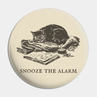 Snooze the Alarm Sleeping Cat Pin