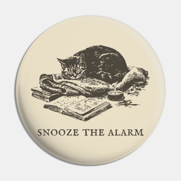 Snooze the Alarm Sleeping Cat Pin by TuncGK