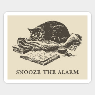 Snooze the Alarm Sleeping Cat Sticker