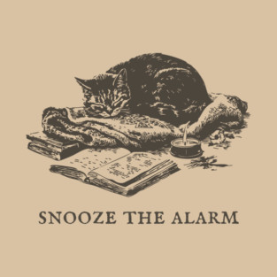 Snooze the Alarm Sleeping Cat T-Shirt