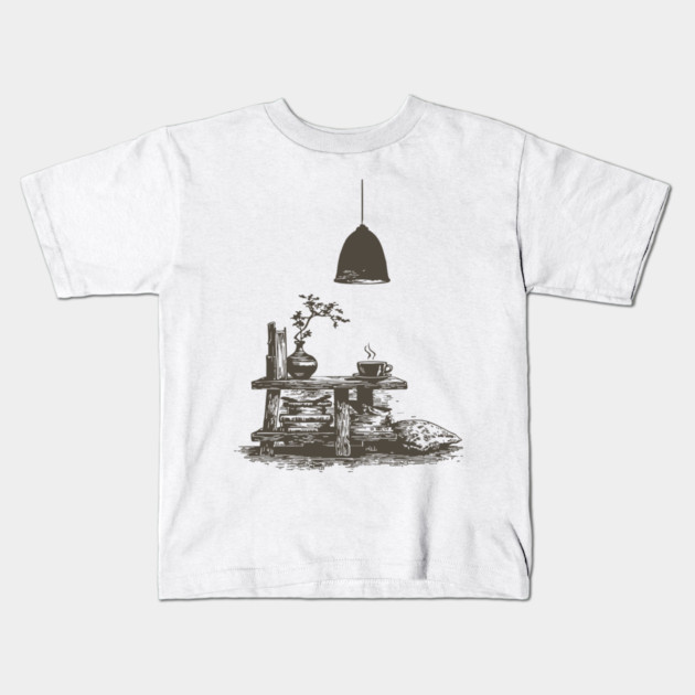 Minimalist Reading Nook Kids T-Shirt by TuncGK