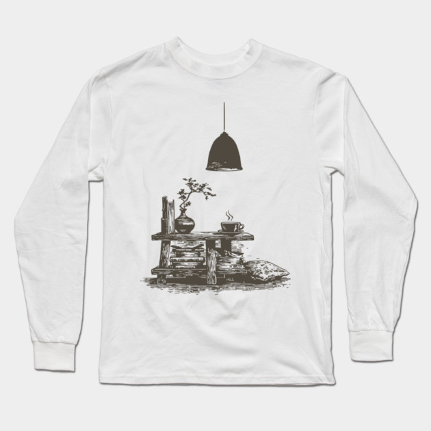 Minimalist Reading Nook Long Sleeve T-Shirt by TuncGK