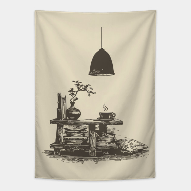 Minimalist Reading Nook Tapestry by TuncGK