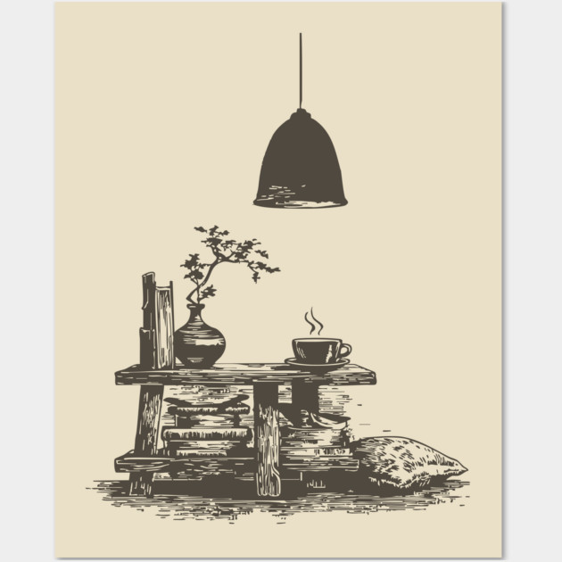 Minimalist Reading Nook Wall Art by TuncGK