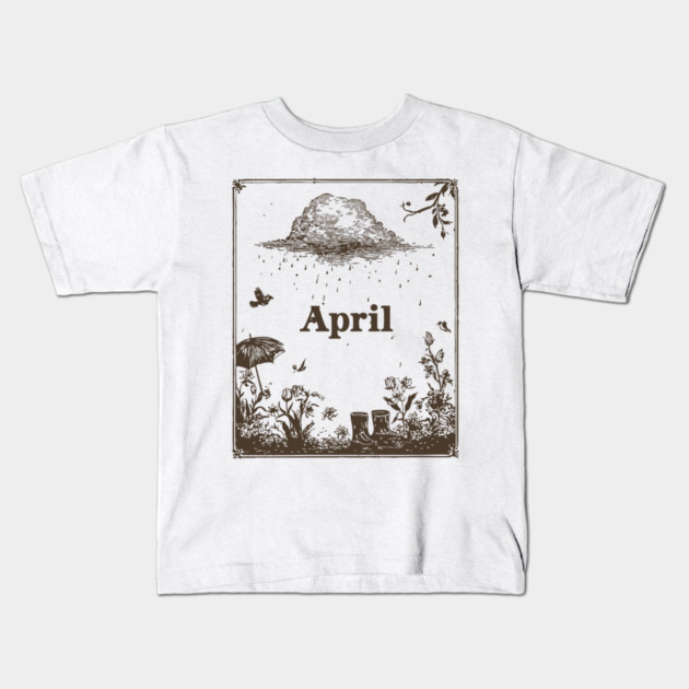 Vintage April Showers Garden Kids T-Shirt by TuncGK