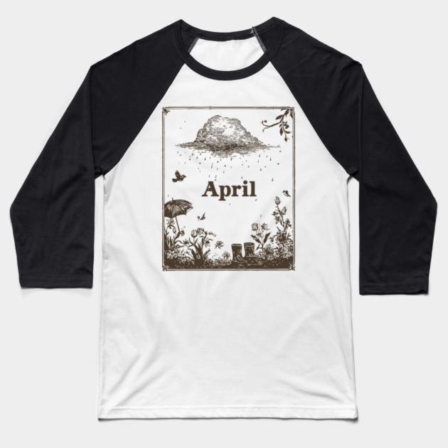 Vintage April Showers Garden Baseball T-Shirt by TuncGK