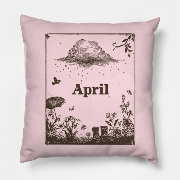 Vintage April Showers Garden Pillow by TuncGK