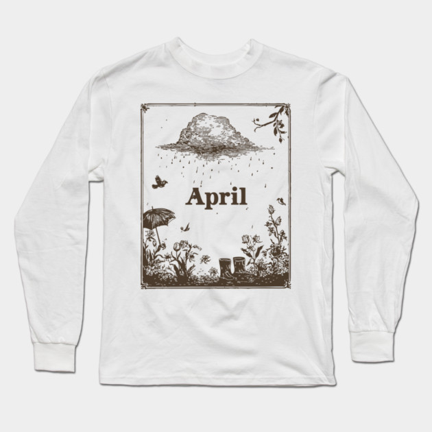 Vintage April Showers Garden Long Sleeve T-Shirt by TuncGK