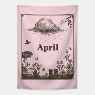 Vintage April Showers Garden Tapestry