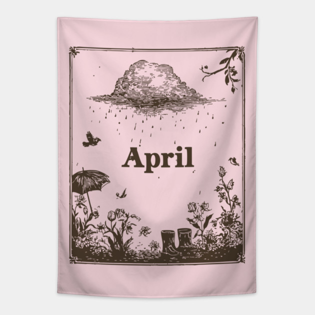 Vintage April Showers Garden Tapestry by TuncGK
