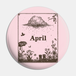 Vintage April Showers Garden Pin