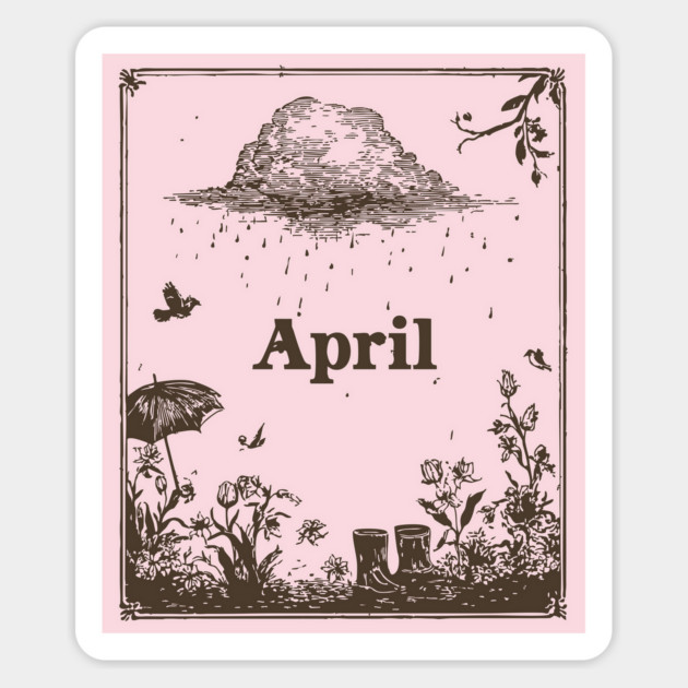 Vintage April Showers Garden Magnet by TuncGK