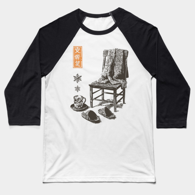 Cozy Winter Sweater and Hot Tea Baseball T-Shirt by TuncGK
