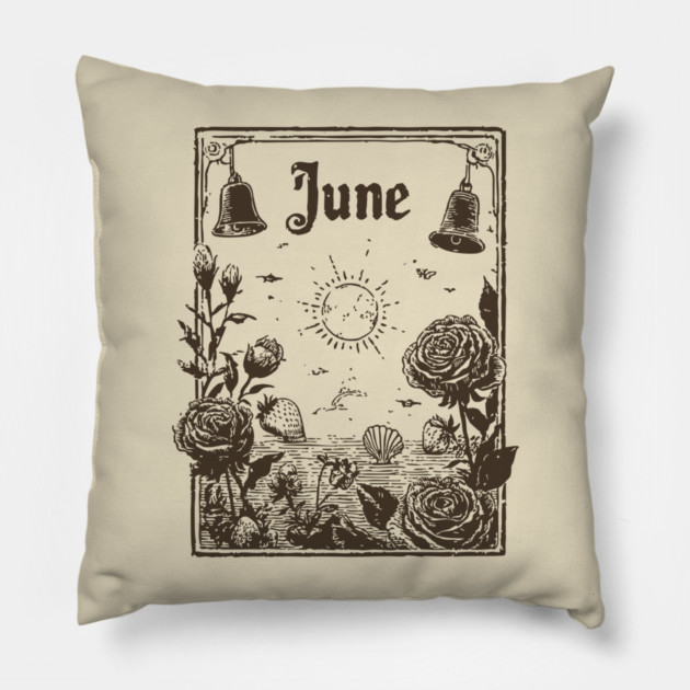 Vintage June Summer Solstice Pillow by TuncGK