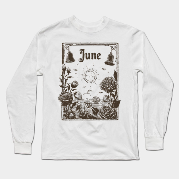 Vintage June Summer Solstice Long Sleeve T-Shirt by TuncGK