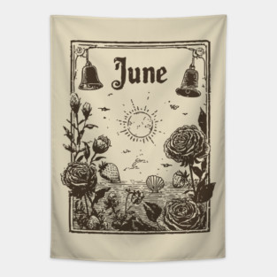 Vintage June Summer Solstice Tapestry