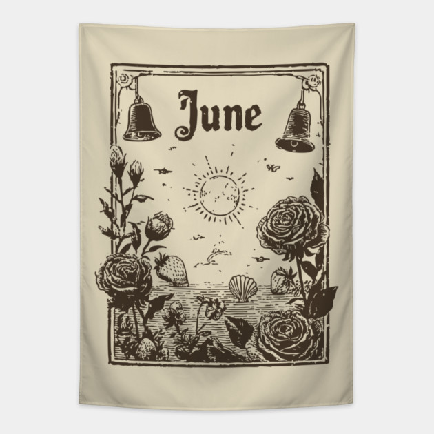 Vintage June Summer Solstice Tapestry by TuncGK