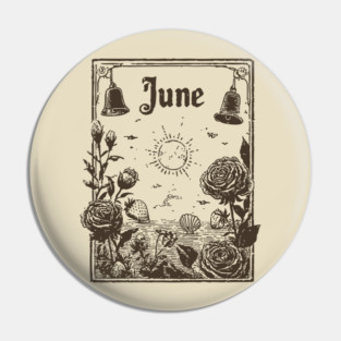 Vintage June Summer Solstice Pin