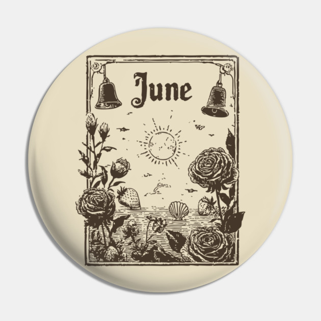 Vintage June Summer Solstice Pin by TuncGK