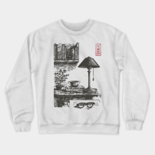 Dark Academia Library Desk Crewneck Sweatshirt