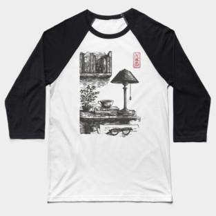 Dark Academia Library Desk Baseball T-Shirt