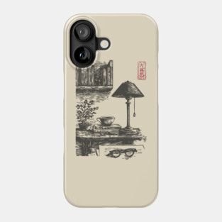 Dark Academia Library Desk Phone Case