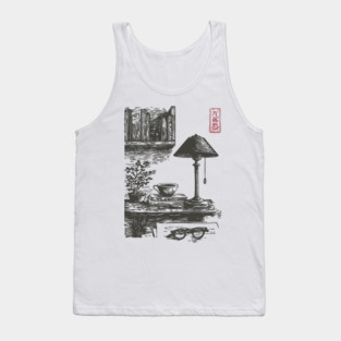 Dark Academia Library Desk Tank Top