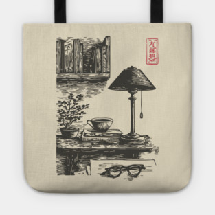 Dark Academia Library Desk Tote