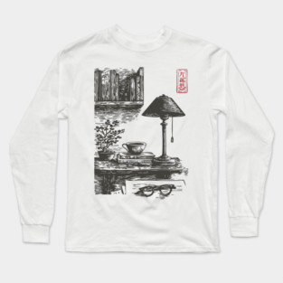 Dark Academia Library Desk Long Sleeve T-Shirt