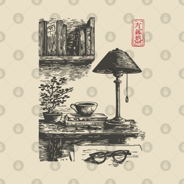 Dark Academia Library Desk by TuncGK