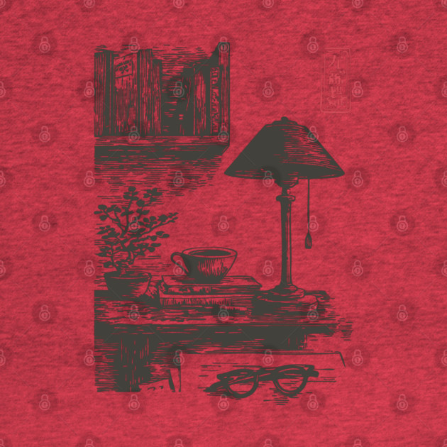 Dark Academia Library Desk by TuncGK