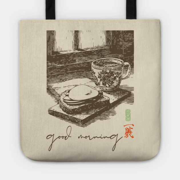 Good Morning Coffee and Toast Tote by TuncGK