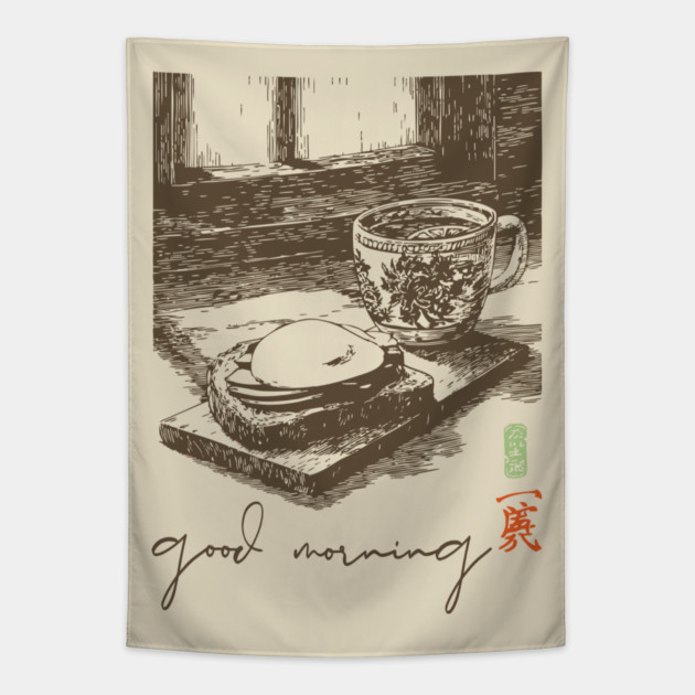 Good Morning Coffee and Toast Tapestry by TuncGK