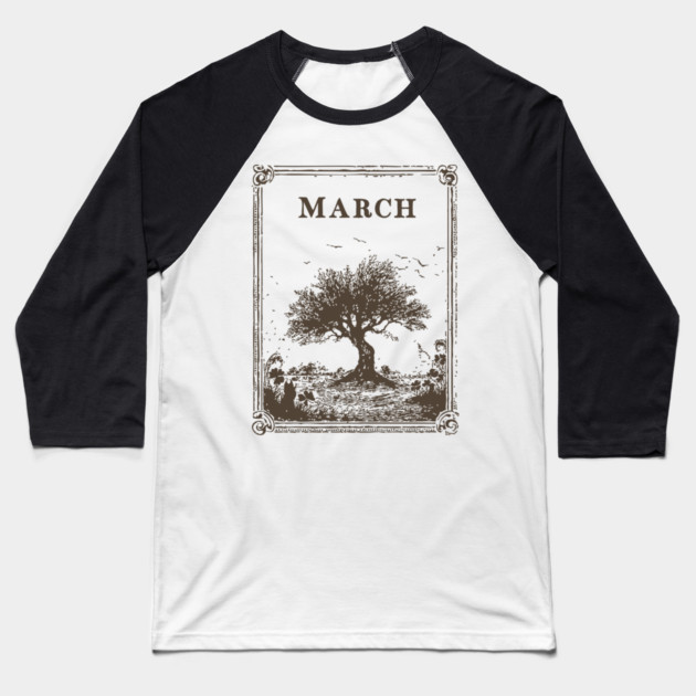 Windswept March Tree of Life Baseball T-Shirt by TuncGK