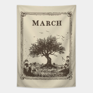 Windswept March Tree of Life Tapestry