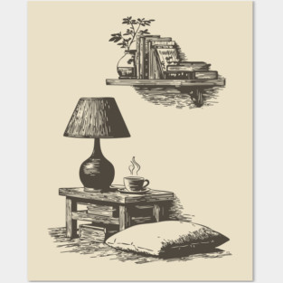 Cozy Bedside Reading Nook Posters and Art