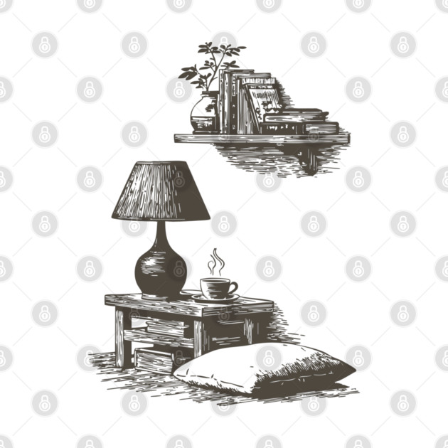 Cozy Bedside Reading Nook by TuncGK