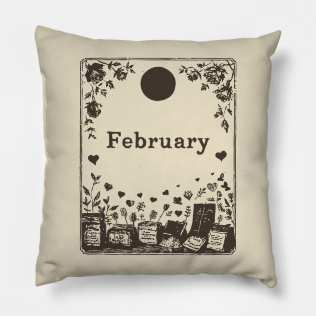 Vintage February Love Potions Pillow by TuncGK