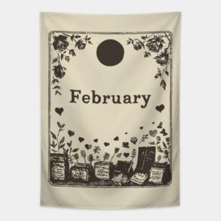 Vintage February Love Potions Tapestry