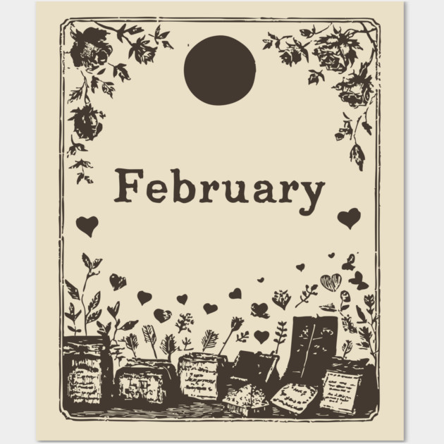 Vintage February Love Potions Wall Art by TuncGK