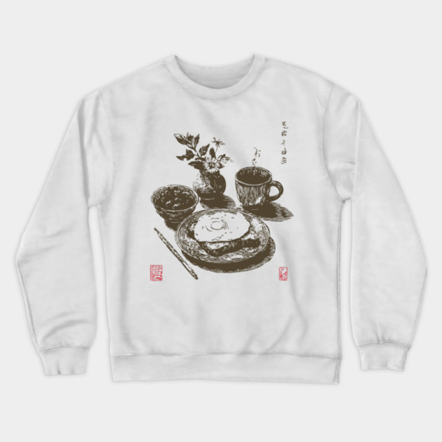Japanese Style Breakfast Still Life Crewneck Sweatshirt by TuncGK