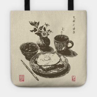 Japanese Style Breakfast Still Life Tote