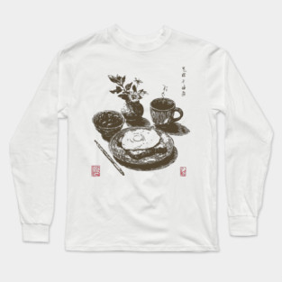 Japanese Style Breakfast Still Life Long Sleeve T-Shirt