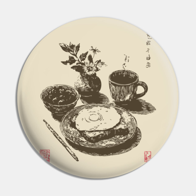 Japanese Style Breakfast Still Life Pin by TuncGK