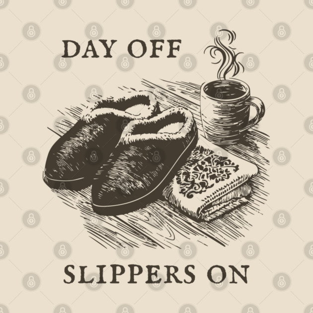 Day Off Slippers On Cozy Coffee by TuncGK