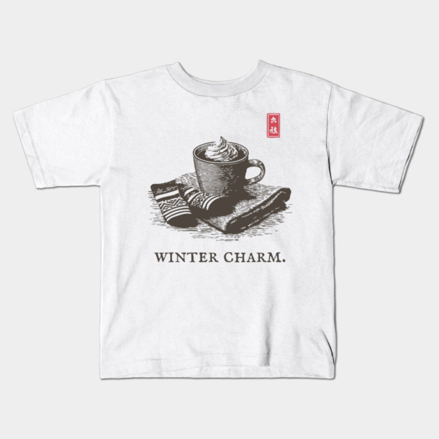 Winter Charm Hot Chocolate Kids T-Shirt by TuncGK